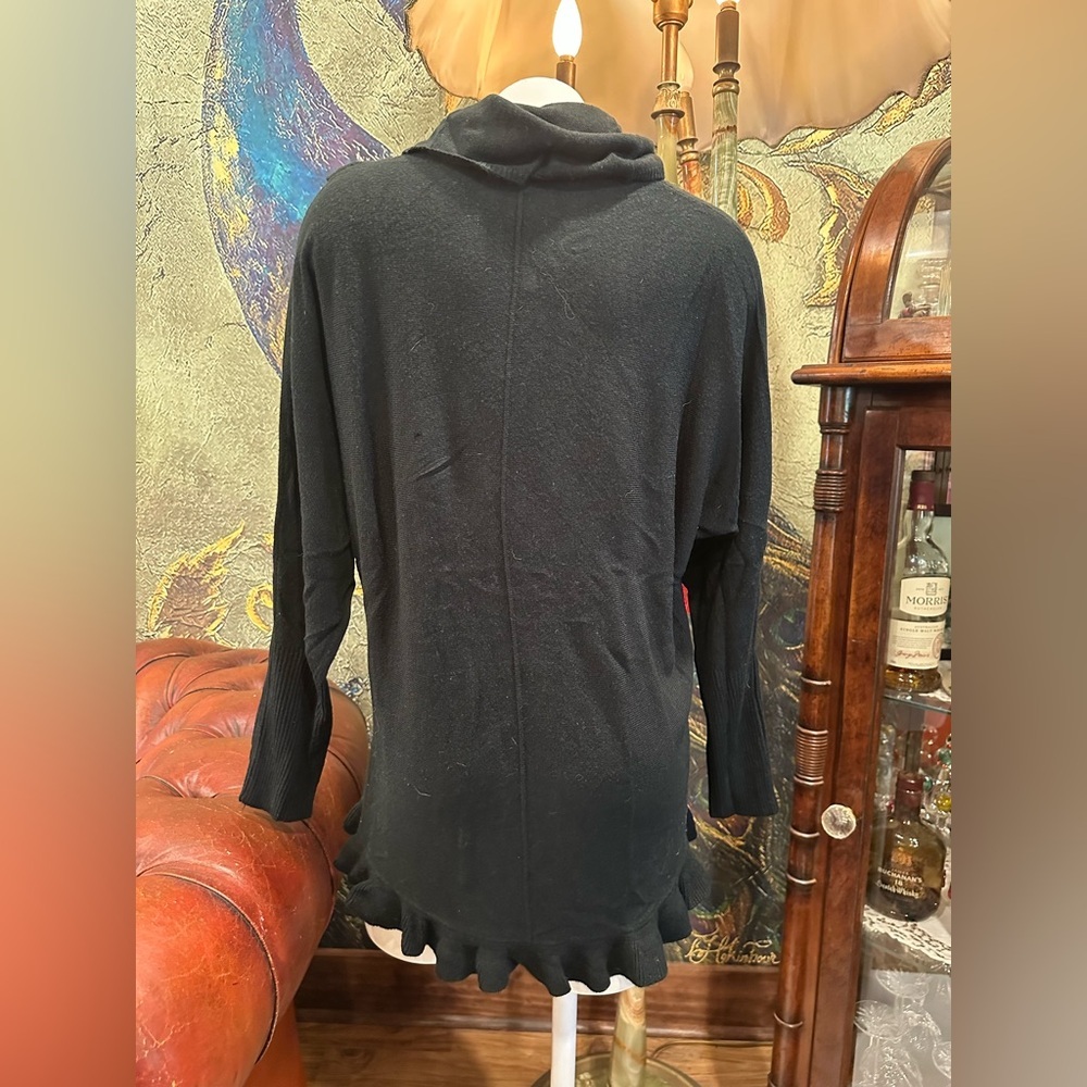 Euc Notation Black Ruffled Sweater - image 4